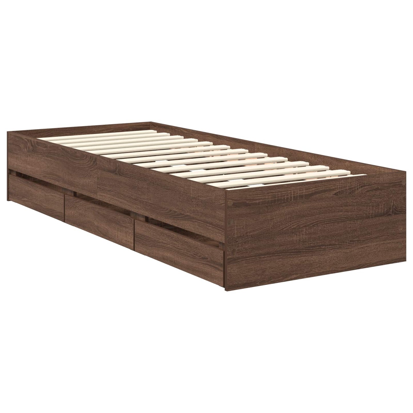 Struttura del letto con cassetto Rovere Marrone 75 x 190 cm | homemem39