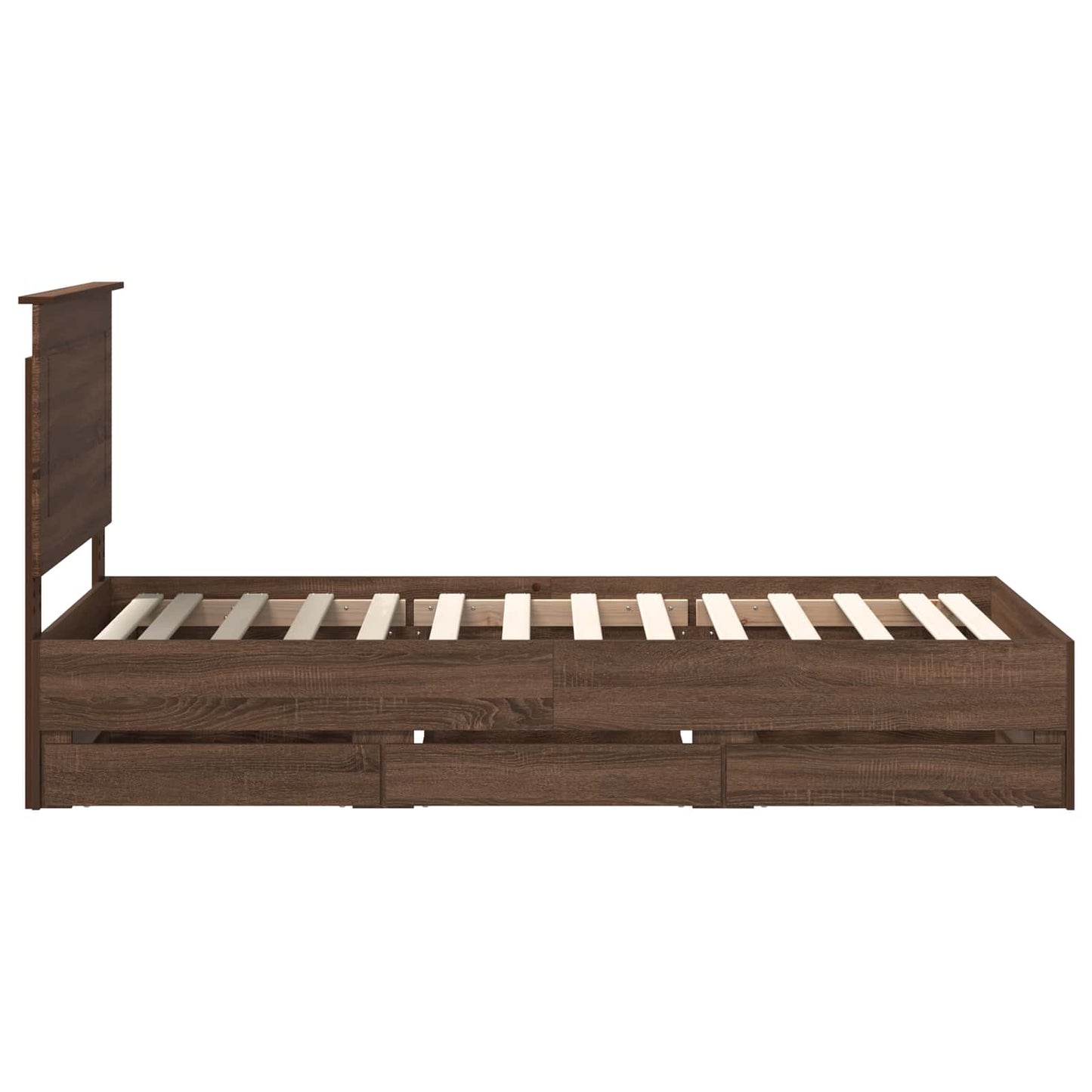 Struttura del letto con cassetto Rovere Marrone 75 x 190 cm | homemem39