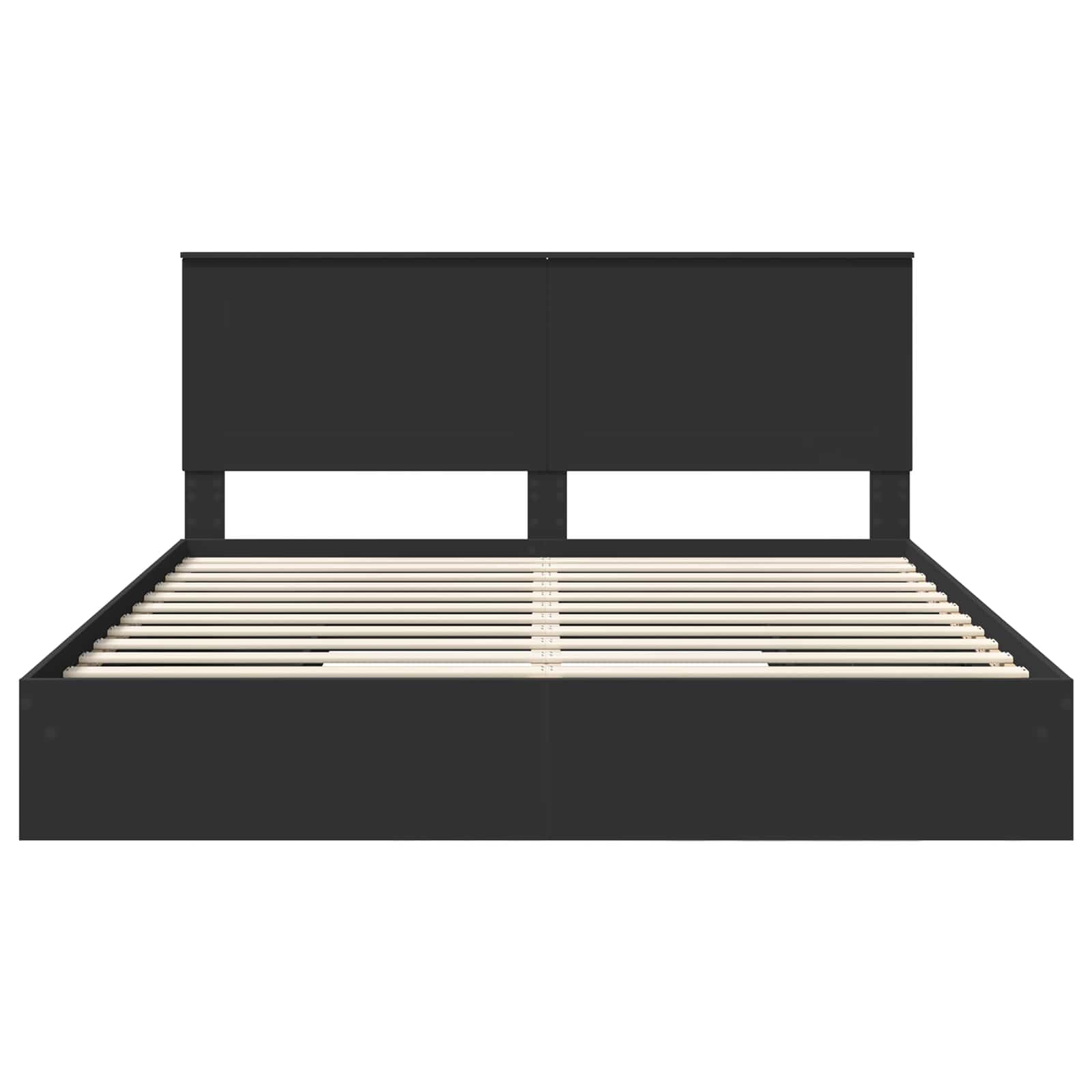 Letto con Contenitore Nero 200 x 200 cm Legno multistrato | homemem39