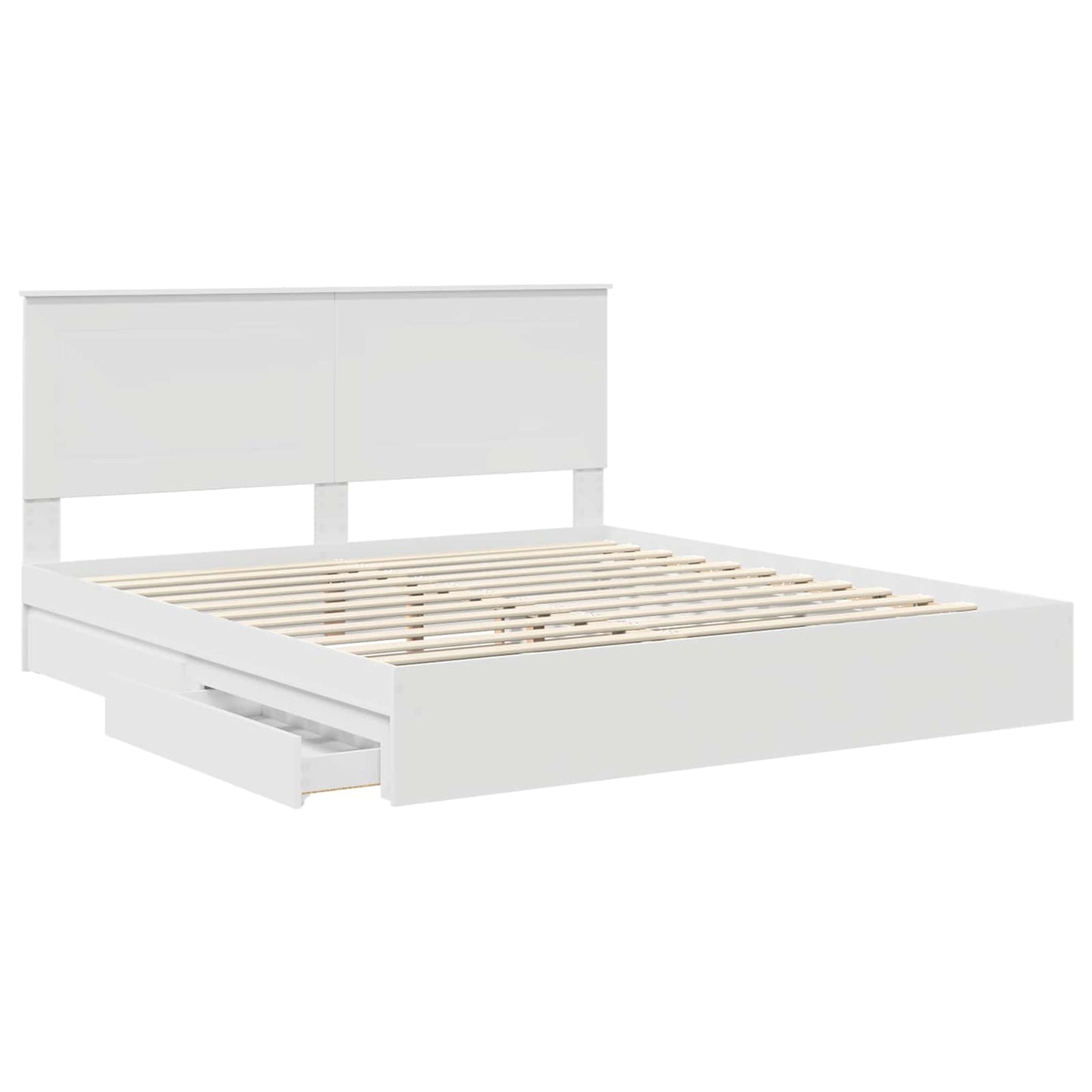 Letto con Contenitore Bianco 180 x 200 cm Legno multistrato | homemem39