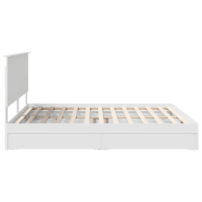 Letto con Contenitore Bianco 180 x 200 cm Legno multistrato | homemem39