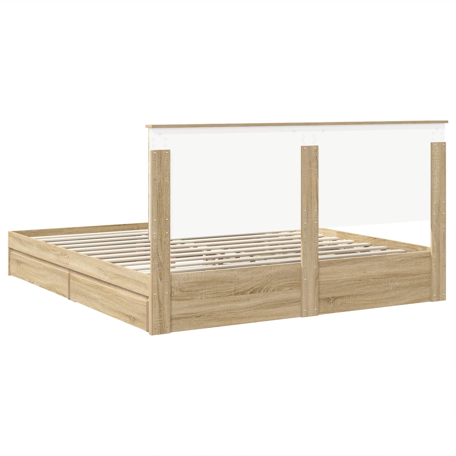 Letto con Contenitore con testiera Rovere Sonoma 180 x 200 cm | homemem39