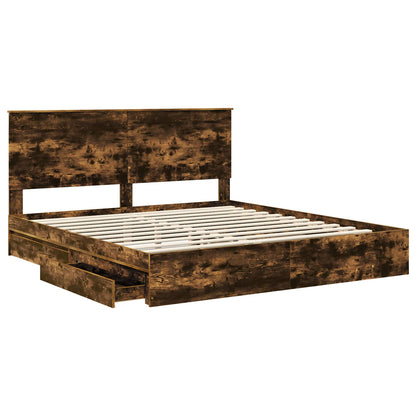 Letto con Contenitore con testiera Rovere fumé 180 x 200 cm | homemem39