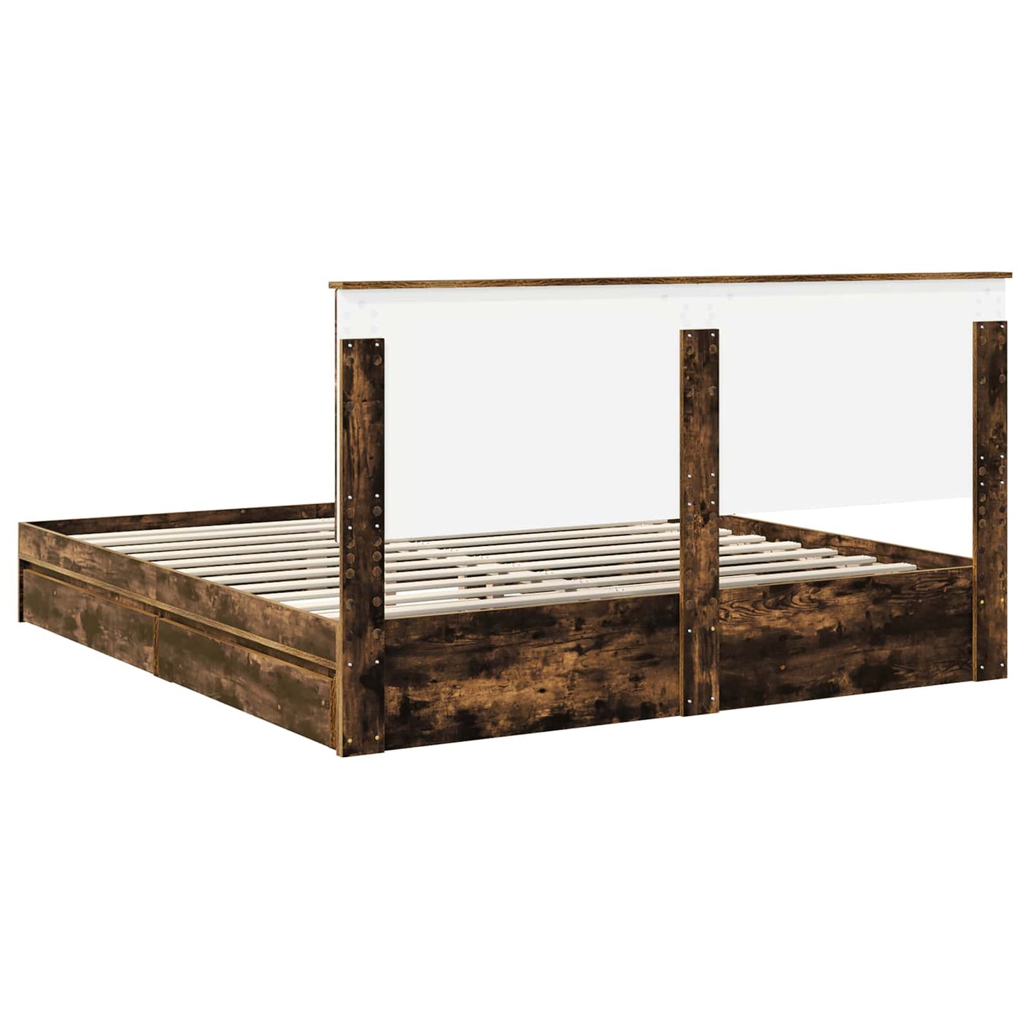 Letto con Contenitore con testiera Rovere fumé 180 x 200 cm | homemem39