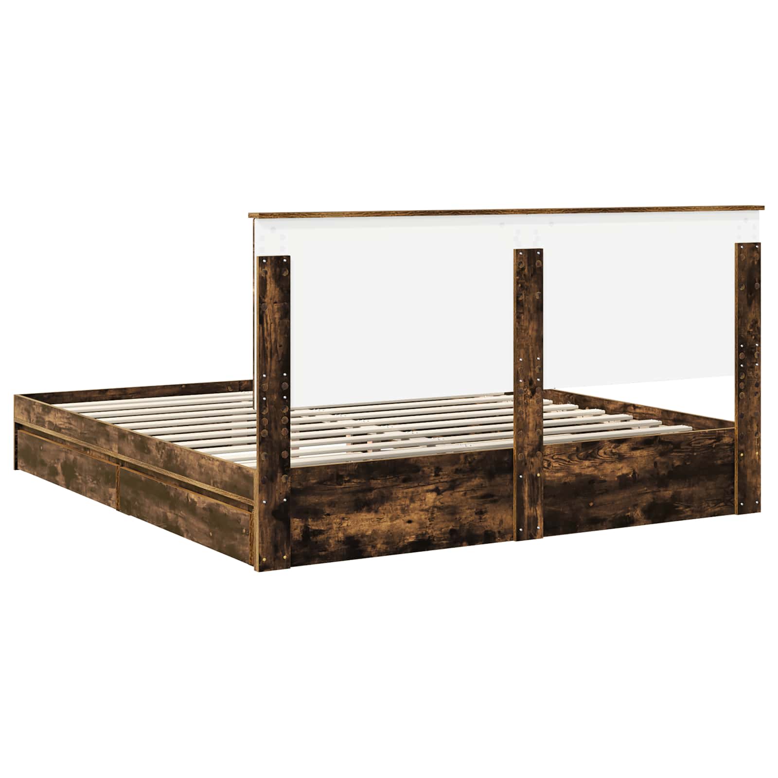 Letto con Contenitore con testiera Rovere fumé 180 x 200 cm | homemem39