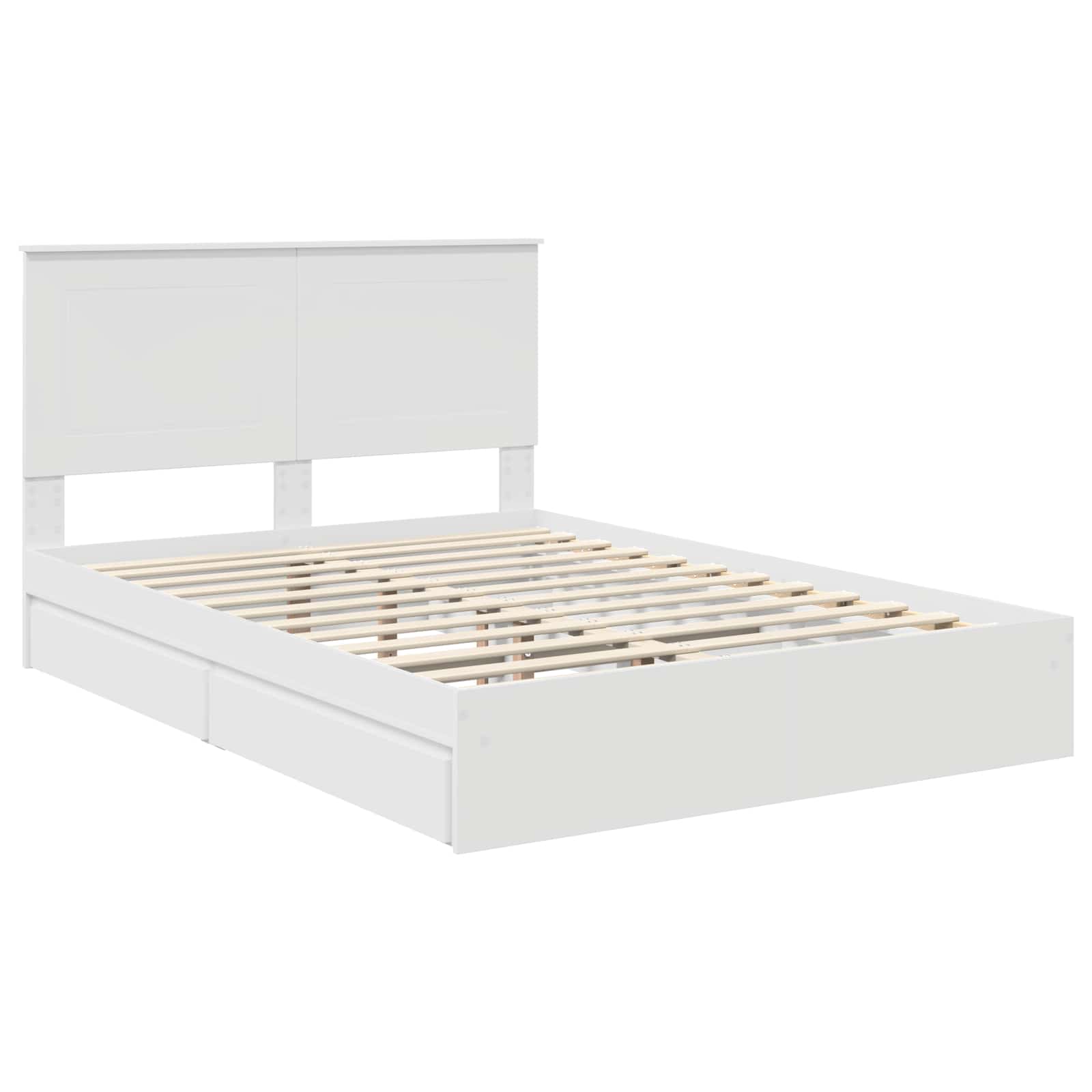 Letto con Contenitore Bianco 160 x 200 cm Legno multistrato | homemem39