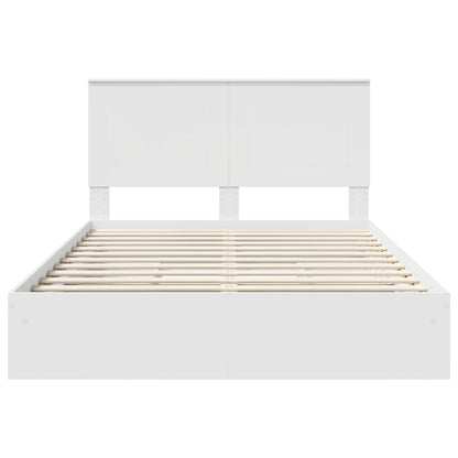Letto con Contenitore Bianco 160 x 200 cm Legno multistrato | homemem39