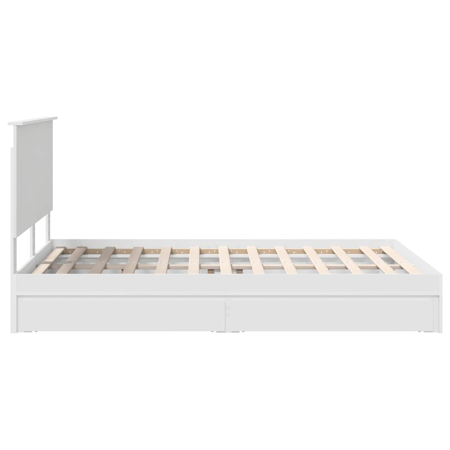Letto con Contenitore Bianco 160 x 200 cm Legno multistrato | homemem39