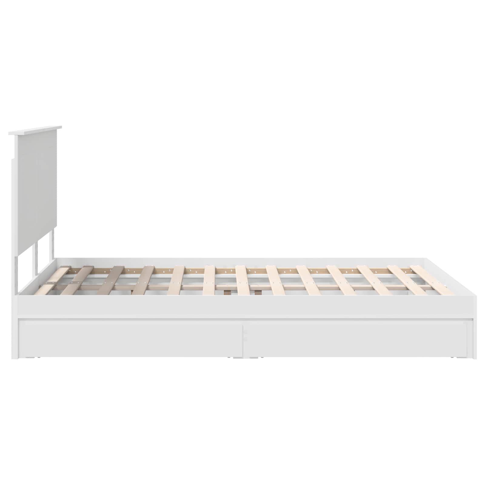 Letto con Contenitore Bianco 160 x 200 cm Legno multistrato | homemem39