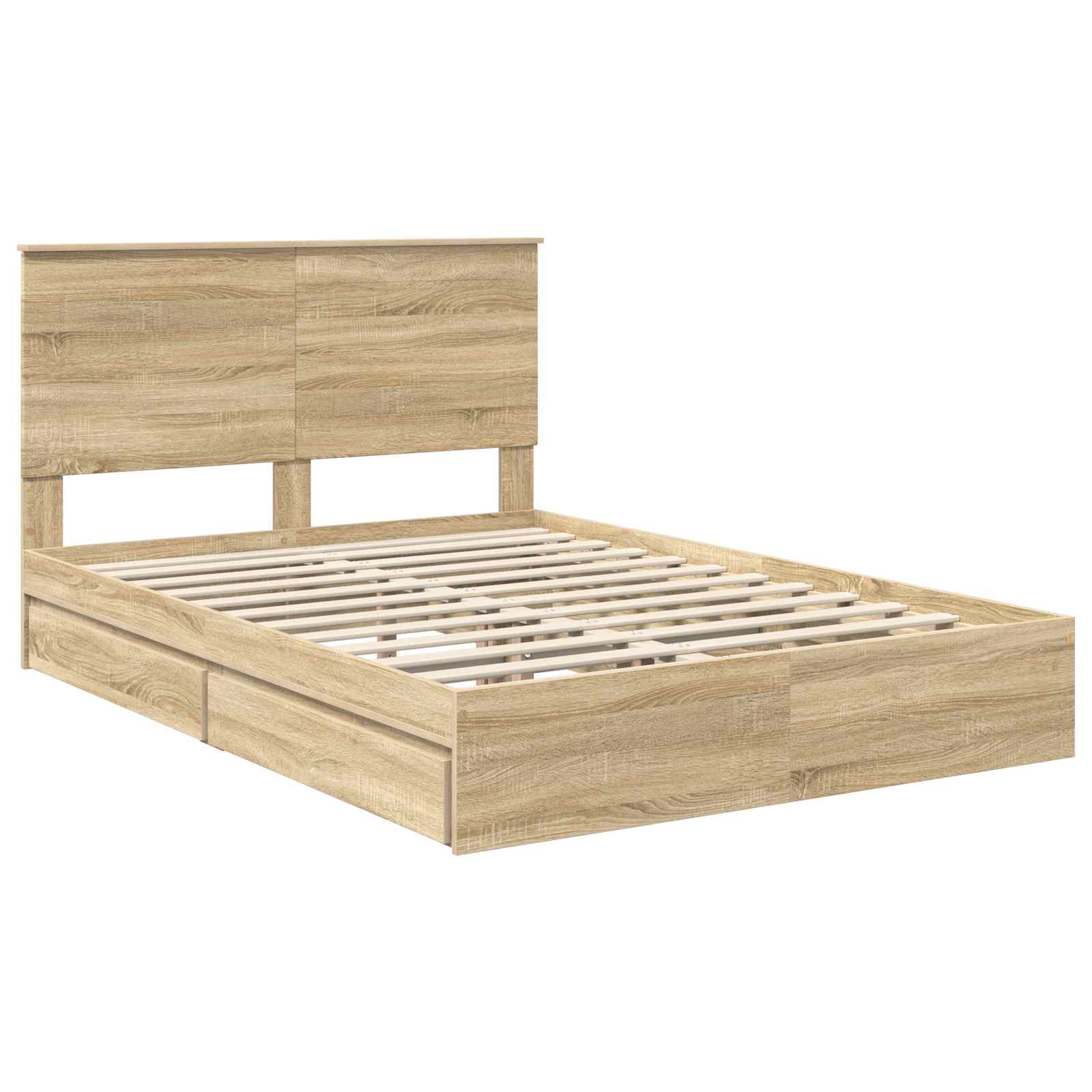 Letto con Contenitore con testiera Rovere Sonoma 160 x 200 cm | homemem39