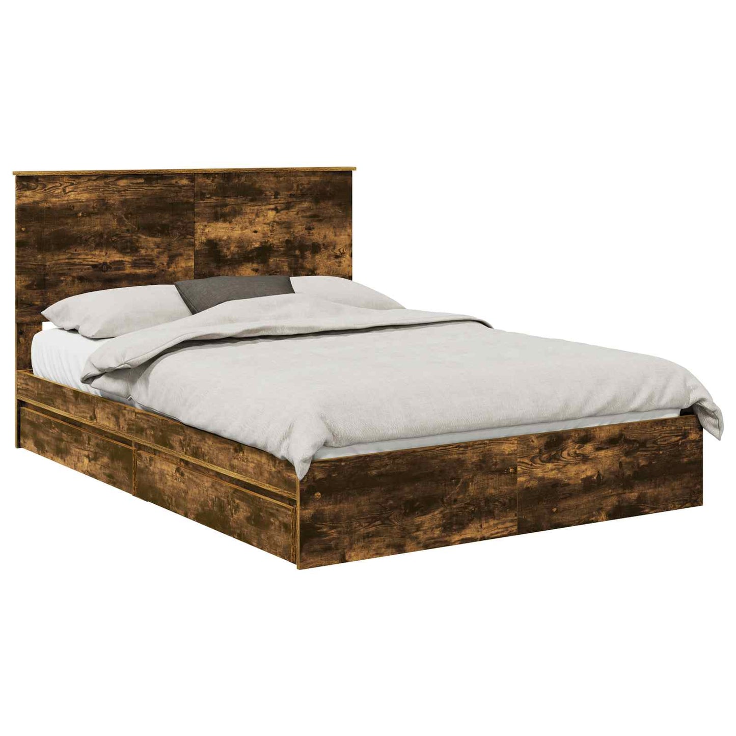 Letto con Contenitore con testiera Rovere fumé 160 x 200 cm | homemem39