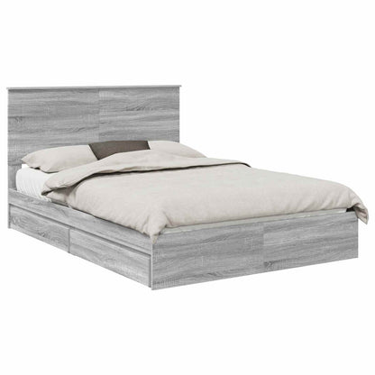 Letto con Contenitore con testiera Grigio Sonoma 160 x 200 cm | homemem39