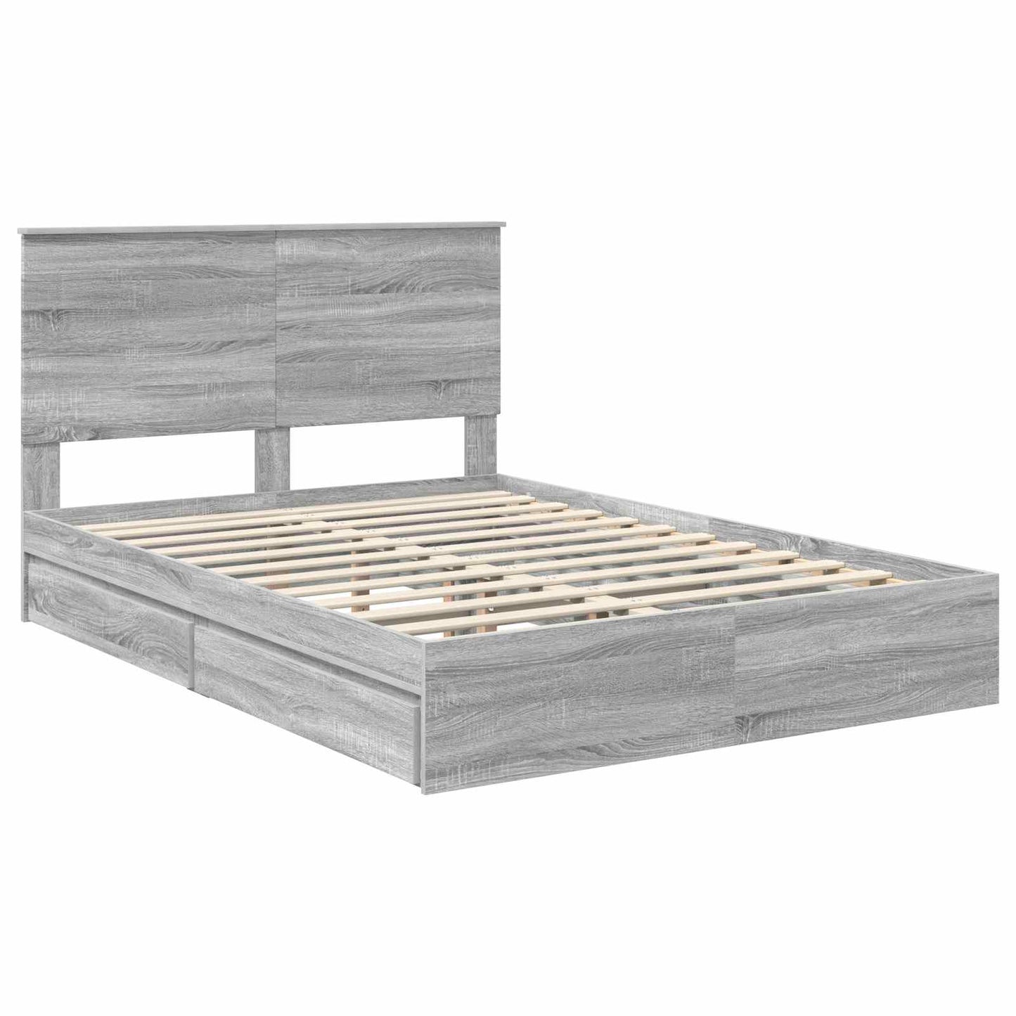 Letto con Contenitore con testiera Grigio Sonoma 160 x 200 cm | homemem39