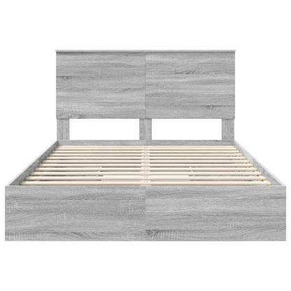 Letto con Contenitore con testiera Grigio Sonoma 160 x 200 cm | homemem39