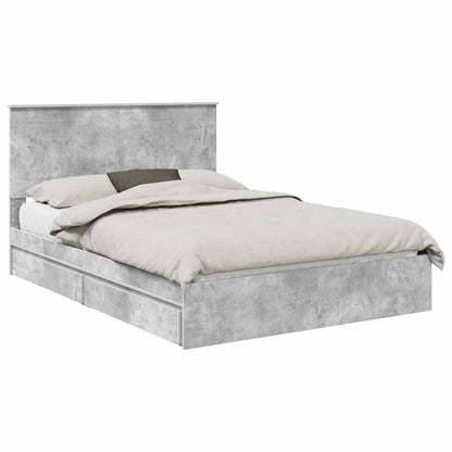 Letto con Contenitore con testiera Grigio cemento 150 x 200 cm | homemem39