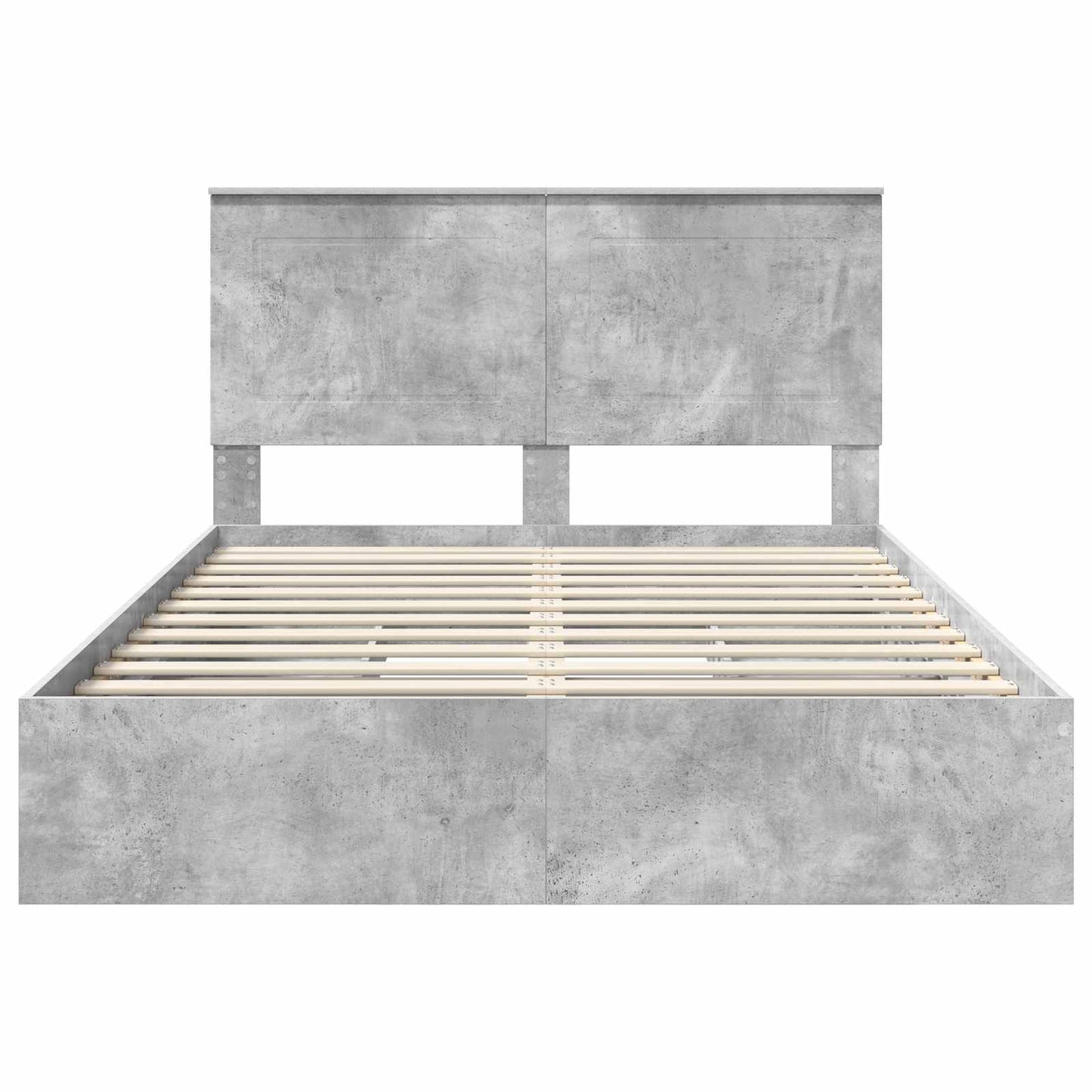 Letto con Contenitore con testiera Grigio cemento 150 x 200 cm | homemem39