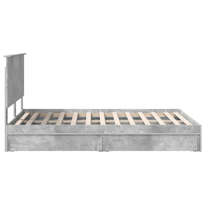 Letto con Contenitore con testiera Grigio cemento 150 x 200 cm | homemem39