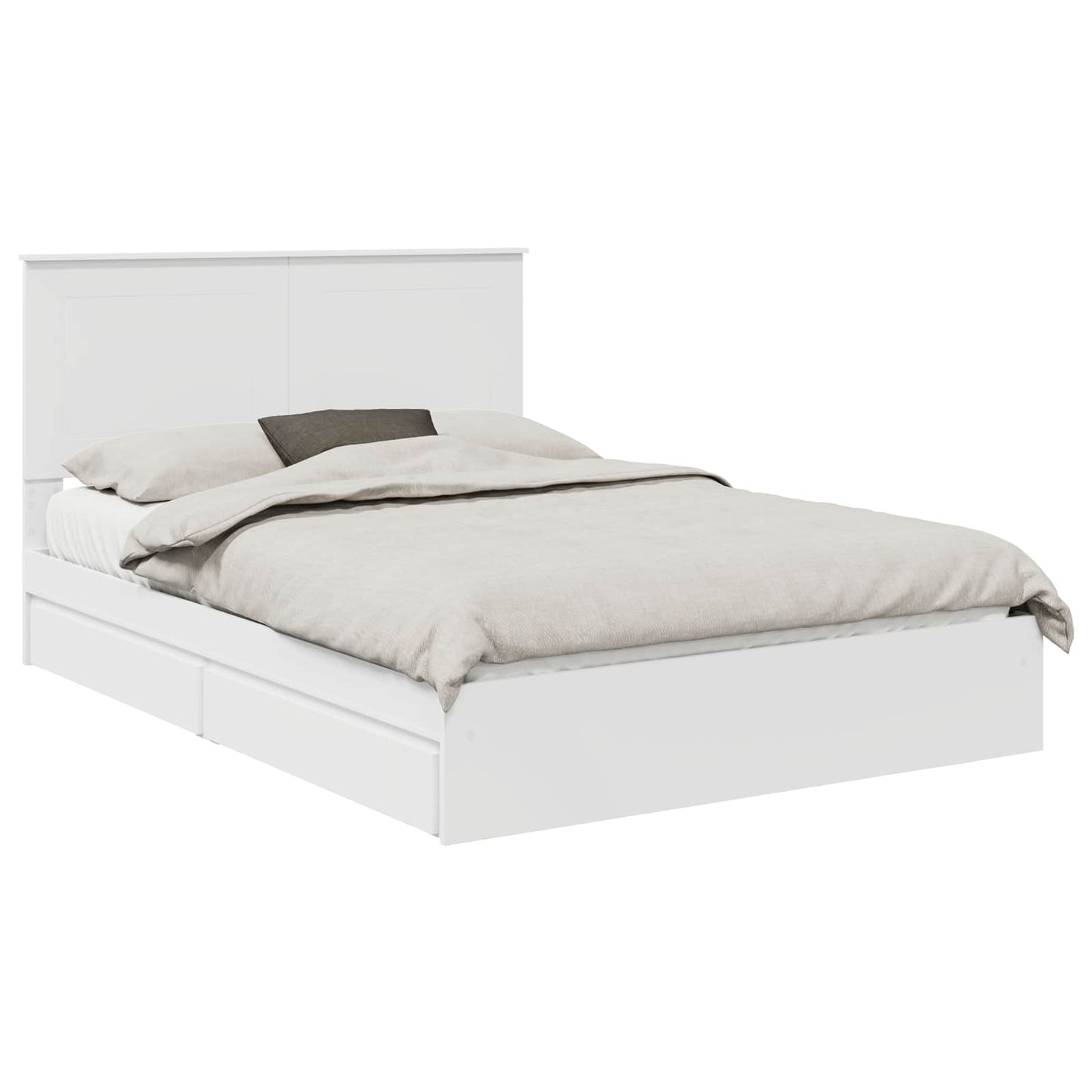 Letto con Contenitore Bianco 140 x 190 cm Legno multistrato | homemem39