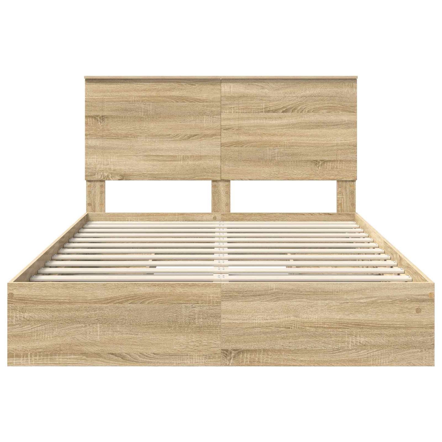 Letto con Contenitore con testiera Rovere Sonoma 140 x 190 cm | homemem39