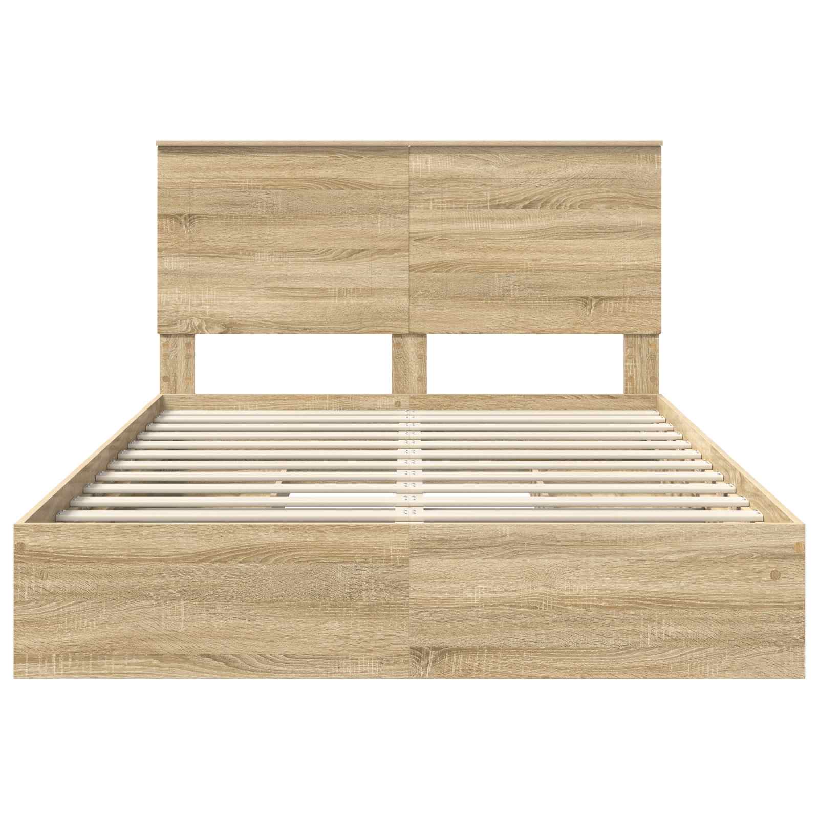 Letto con Contenitore con testiera Rovere Sonoma 140 x 190 cm | homemem39