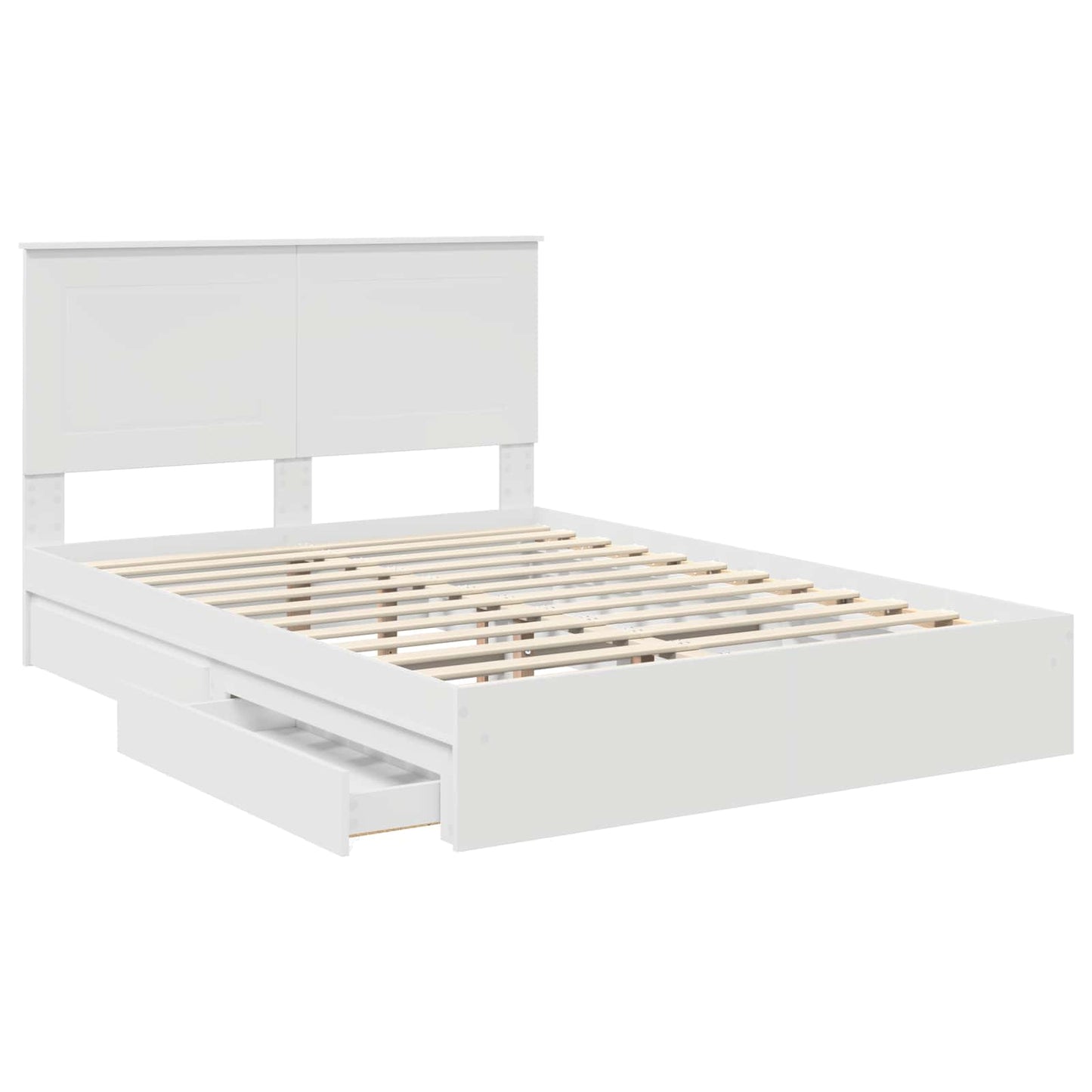 Letto con Contenitore Bianco 140 x 200 cm Legno multistrato | homemem39