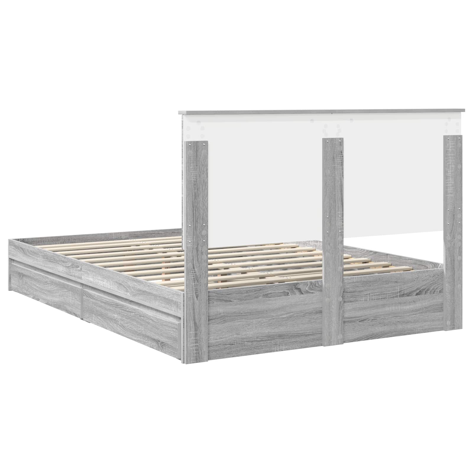 Letto con Contenitore con testiera Grigio Sonoma 140 x 200 cm | homemem39