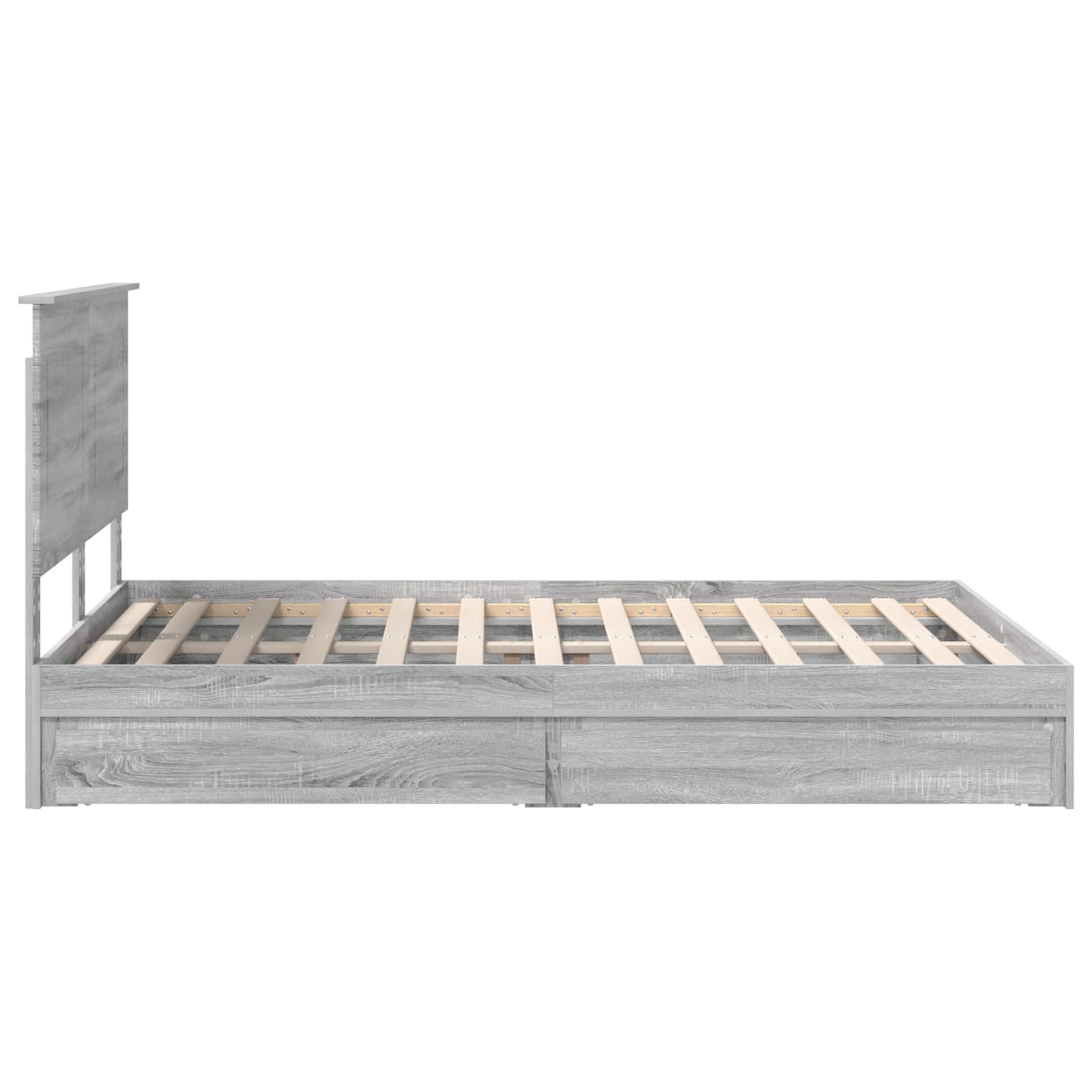 Letto con Contenitore con testiera Grigio Sonoma 140 x 200 cm | homemem39