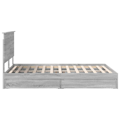 Letto con Contenitore con testiera Grigio Sonoma 140 x 200 cm | homemem39