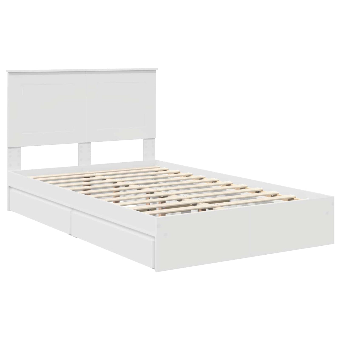 Letto con Contenitore Bianco 135 x 190 cm Legno multistrato