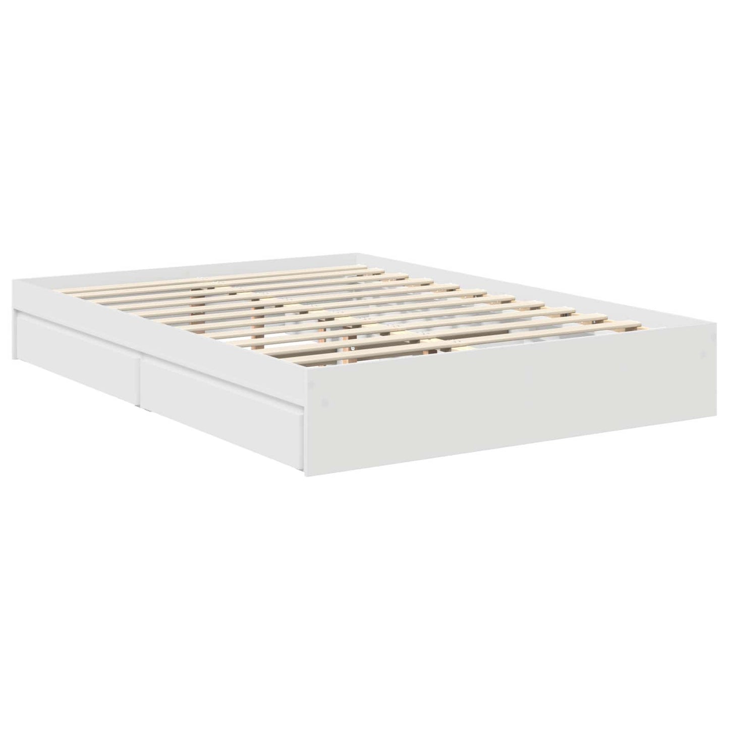 Letto con Contenitore Bianco 135 x 190 cm Legno multistrato