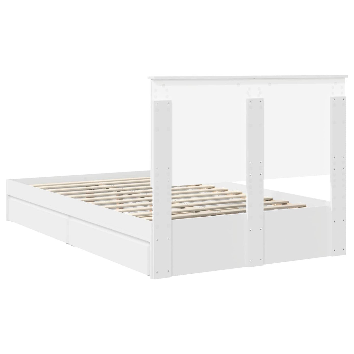 Letto con Contenitore Bianco 135 x 190 cm Legno multistrato