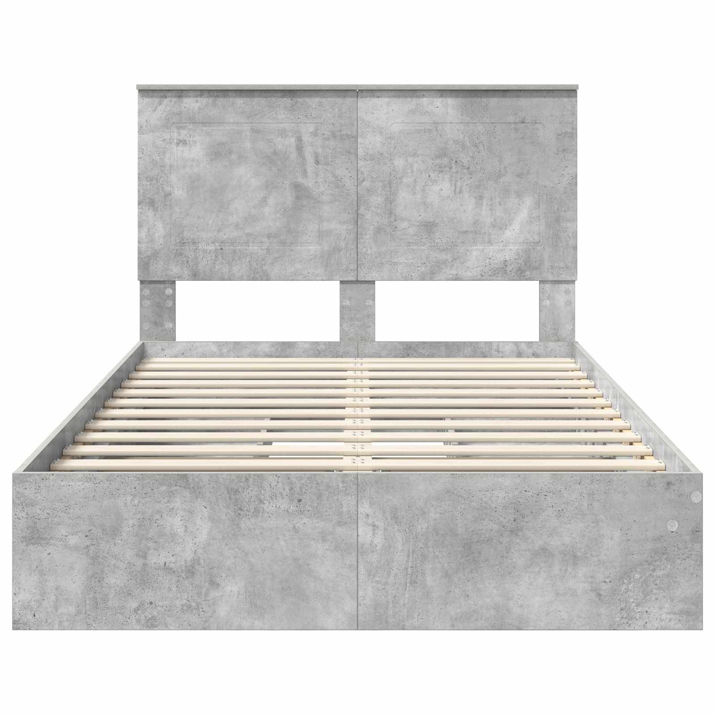 Letto con Contenitore con testiera Grigio cemento 135 x 190 cm | homemem39