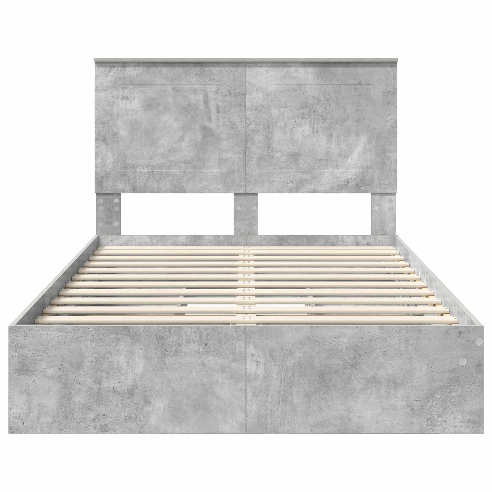 Letto con Contenitore con testiera Grigio cemento 135 x 190 cm | homemem39