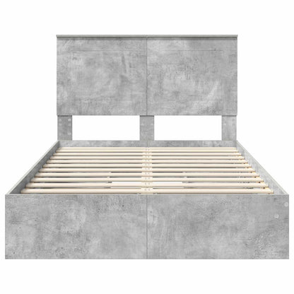 Letto con Contenitore con testiera Grigio cemento 135 x 190 cm | homemem39