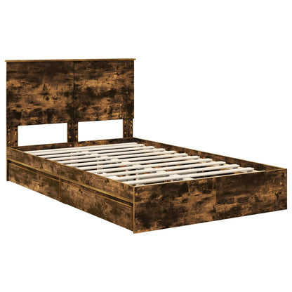 Letto con Contenitore con testiera Rovere fumé 135 x 190 cm | homemem39