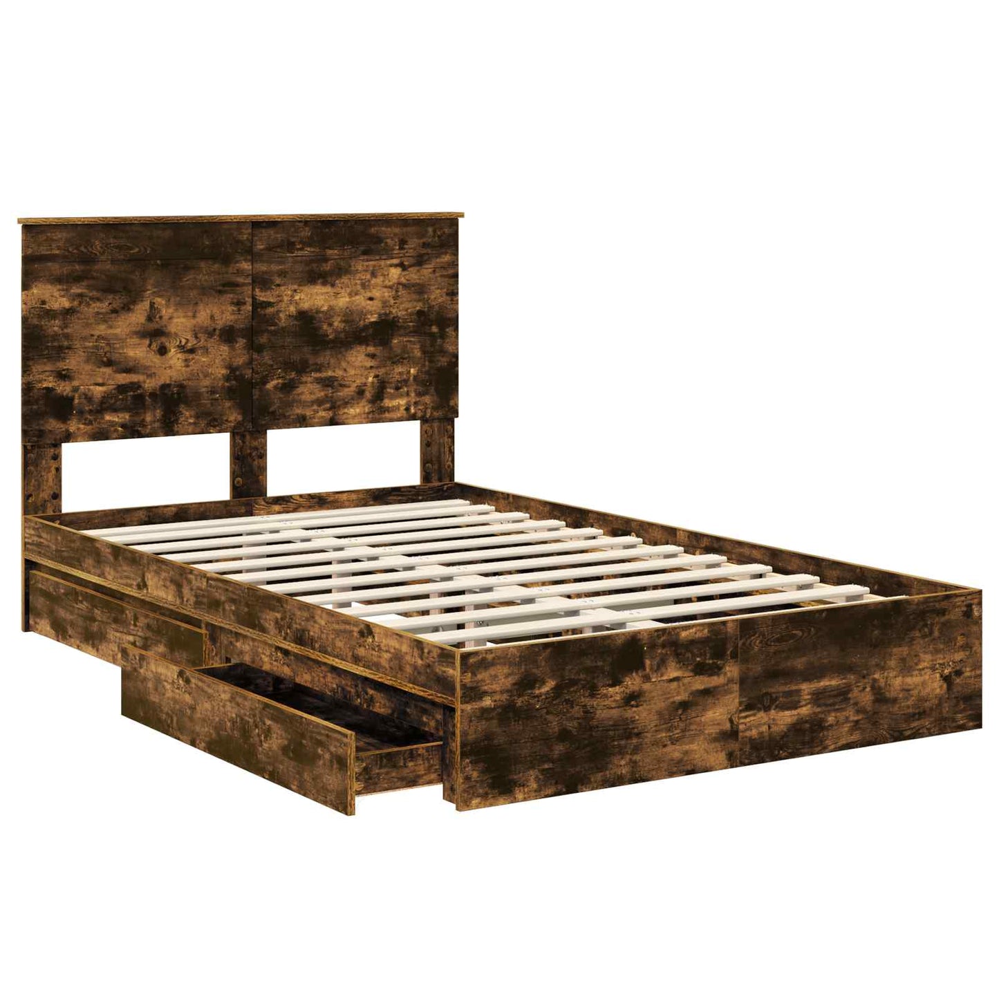 Letto con Contenitore con testiera Rovere fumé 135 x 190 cm | homemem39