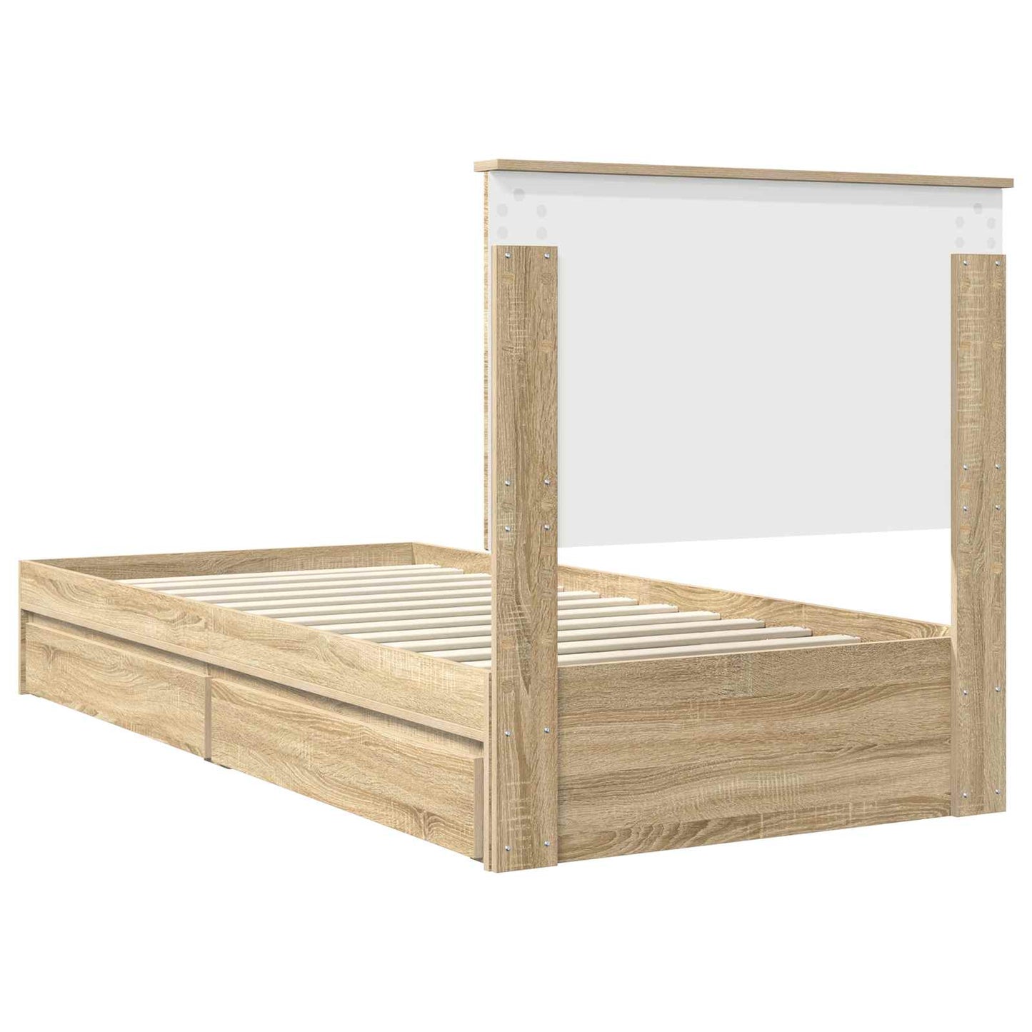 Letto con Contenitore con testiera Rovere Sonoma 100 x 200 cm | homemem39