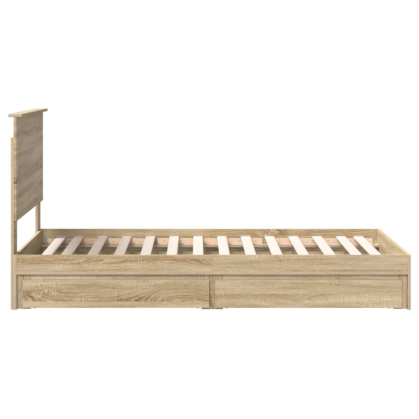 Letto con Contenitore con testiera Rovere Sonoma 100 x 200 cm | homemem39