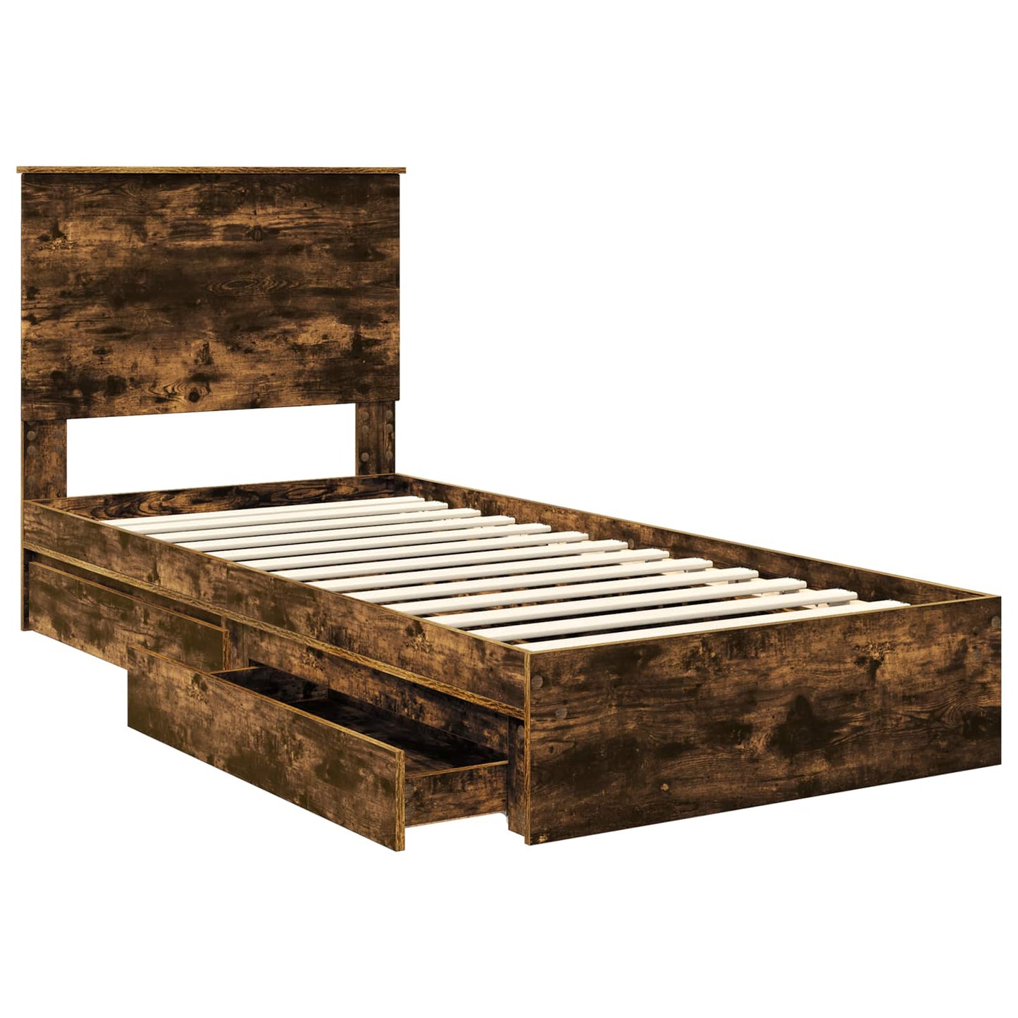 Letto con Contenitore con cassetto Rovere fumé 100 x 200 cm | homemem39