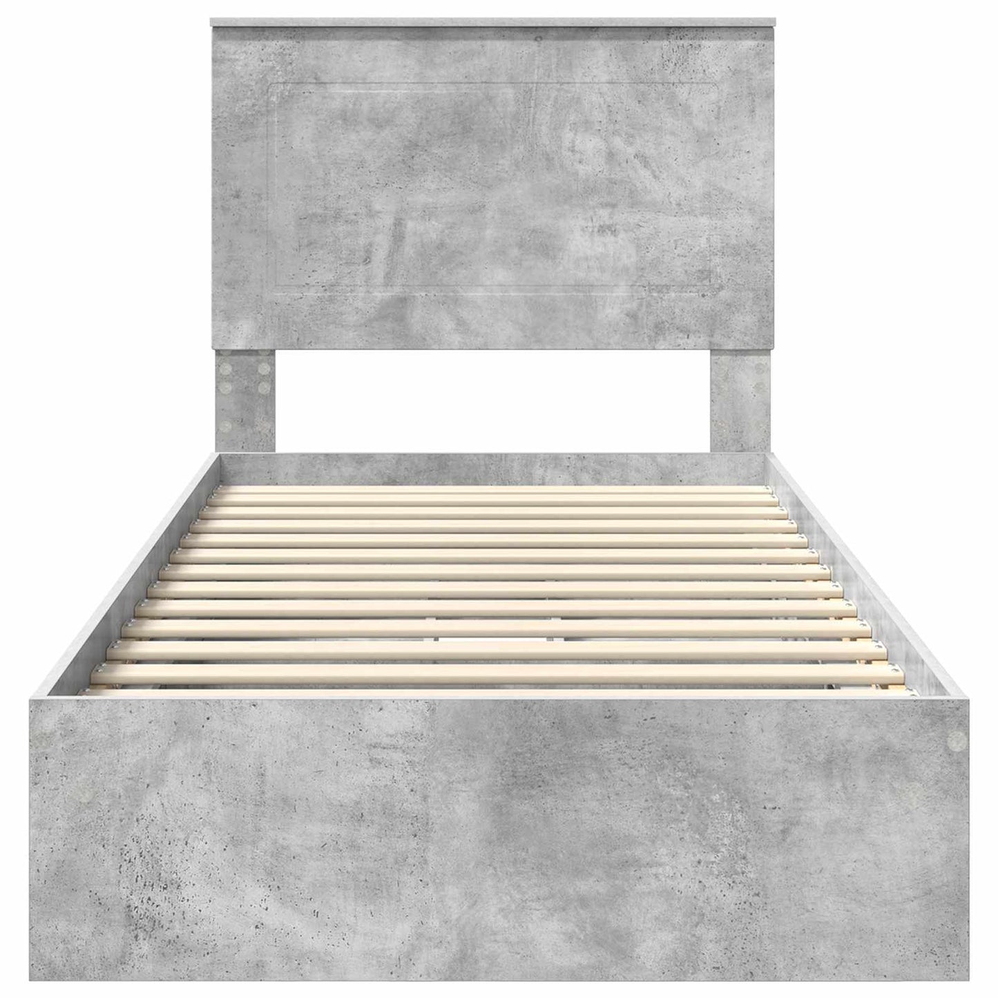 Letto con Contenitore con testiera Grigio cemento 90 x 190 cm | homemem39