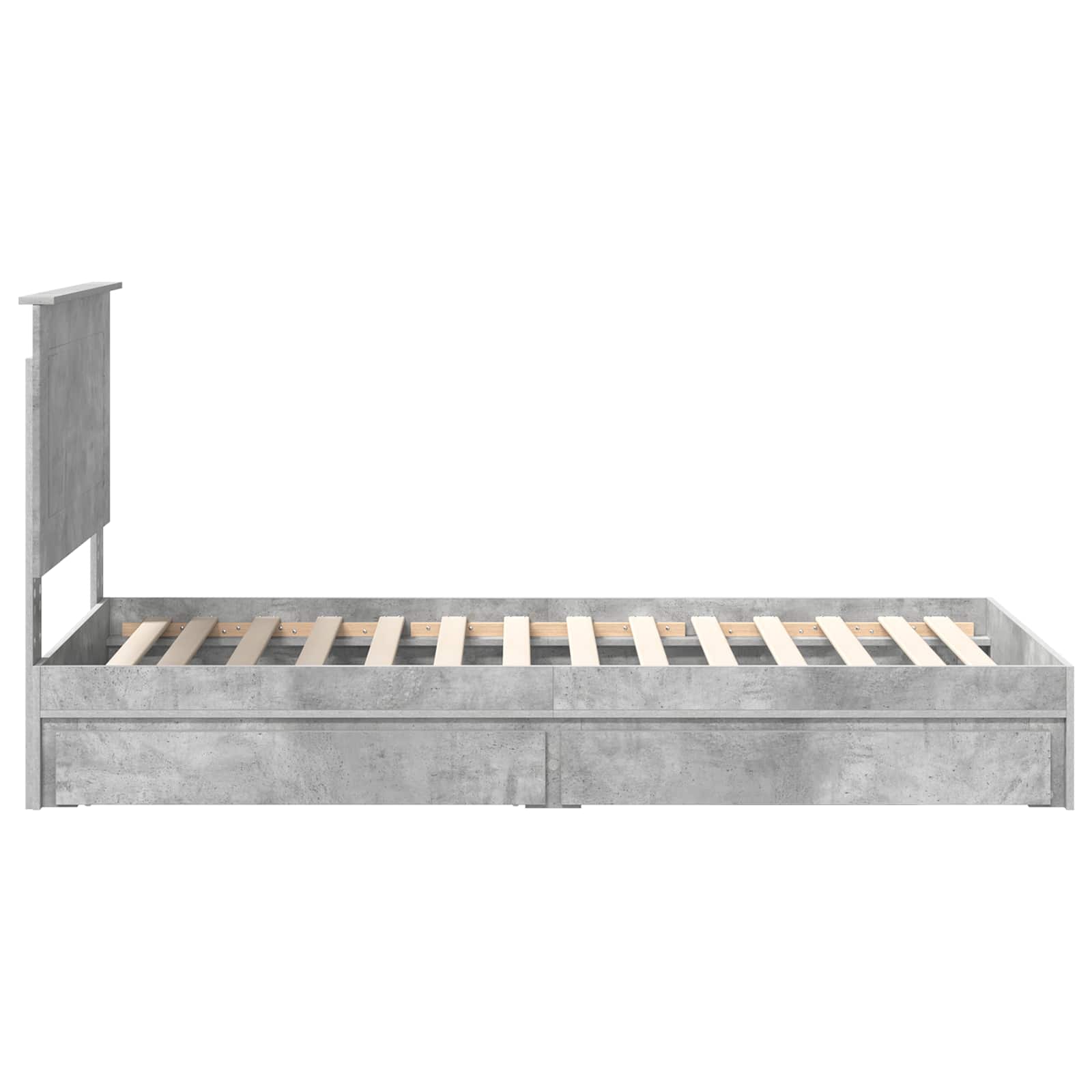 Letto con Contenitore con testiera Grigio cemento 90 x 190 cm | homemem39