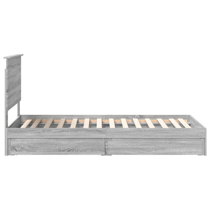 Letto con Contenitore con testiera Grigio Sonoma 90 x 190 cm | homemem39