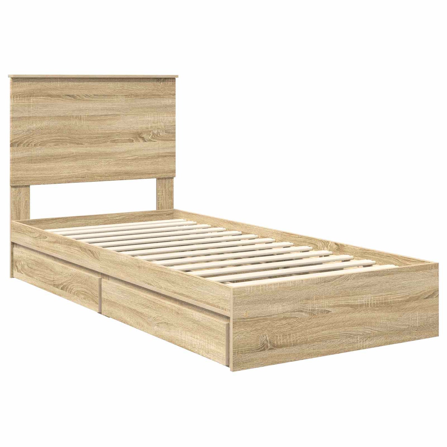 Letto con Contenitore con testiera Rovere Sonoma 90 x 200 cm | homemem39
