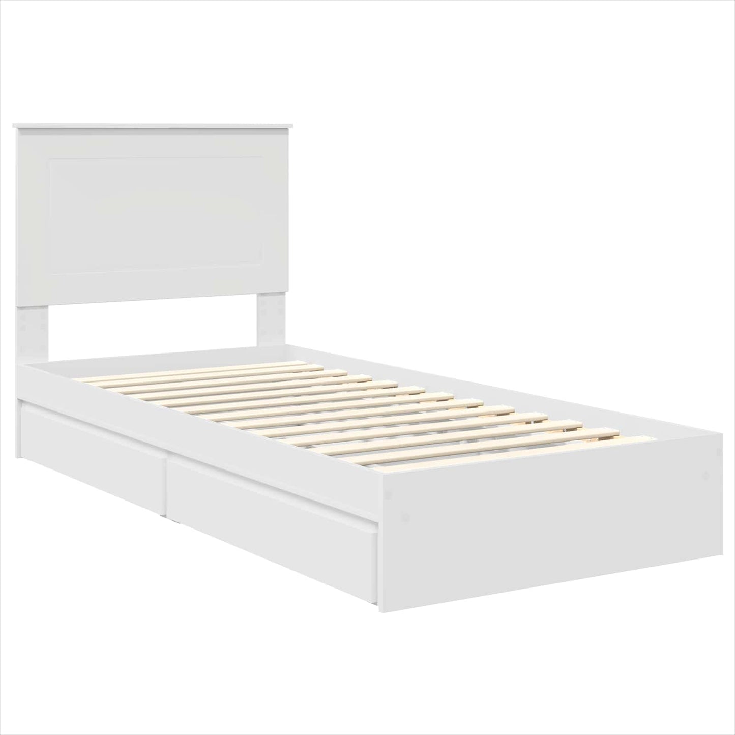 Letto con Contenitore Bianco 75 x 190 cm Legno multistrato | homemem39