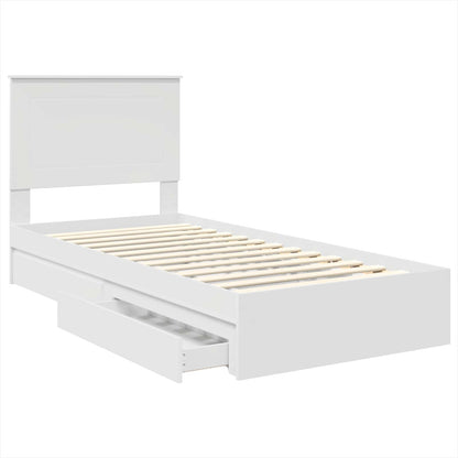 Letto con Contenitore Bianco 75 x 190 cm Legno multistrato | homemem39