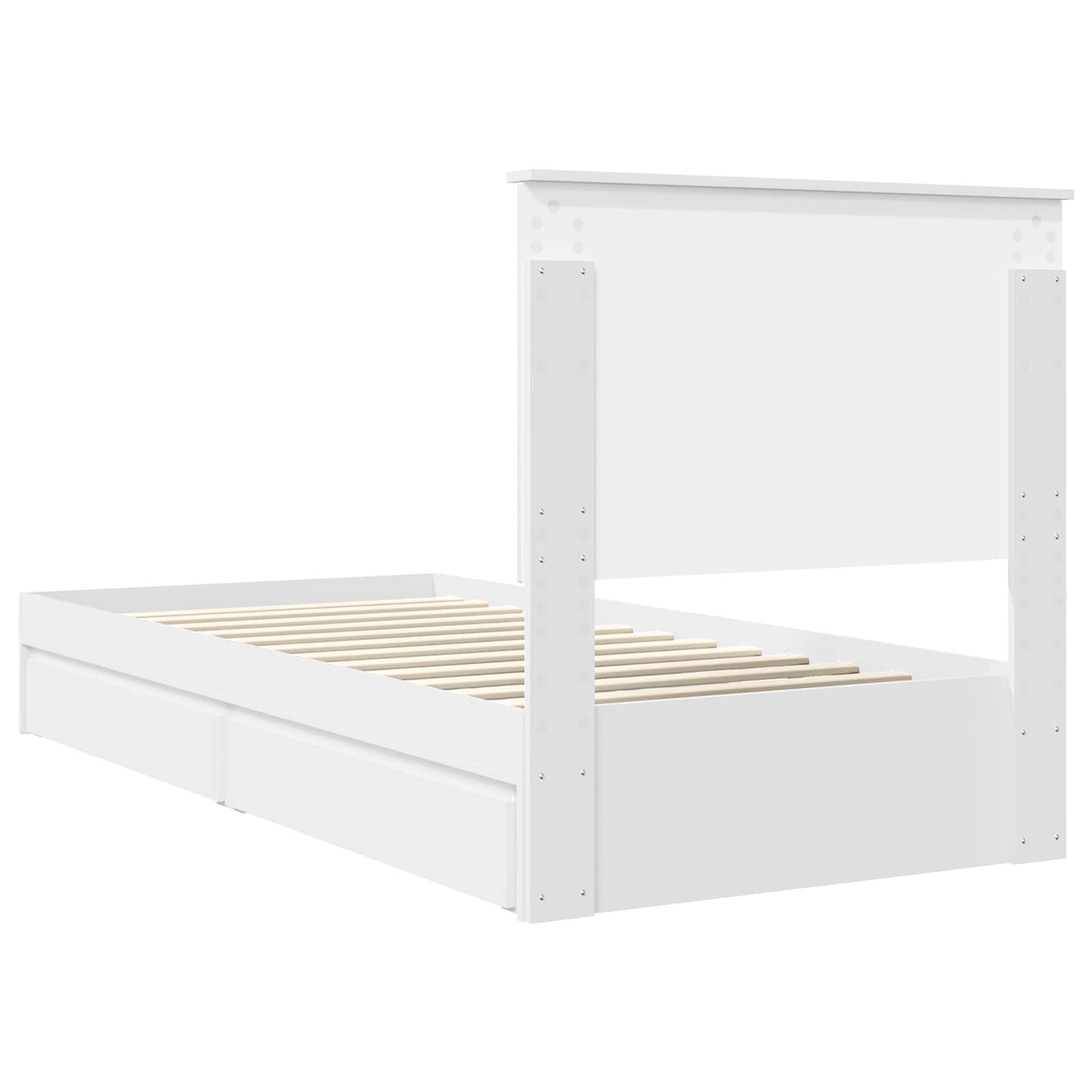 Letto con Contenitore Bianco 75 x 190 cm Legno multistrato | homemem39
