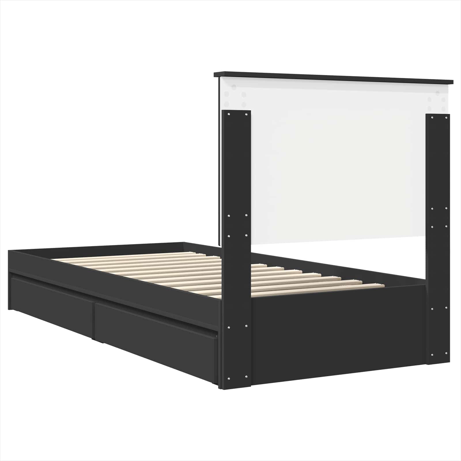 Letto con Contenitore Nero 75 x 190 cm Legno multistrato | homemem39