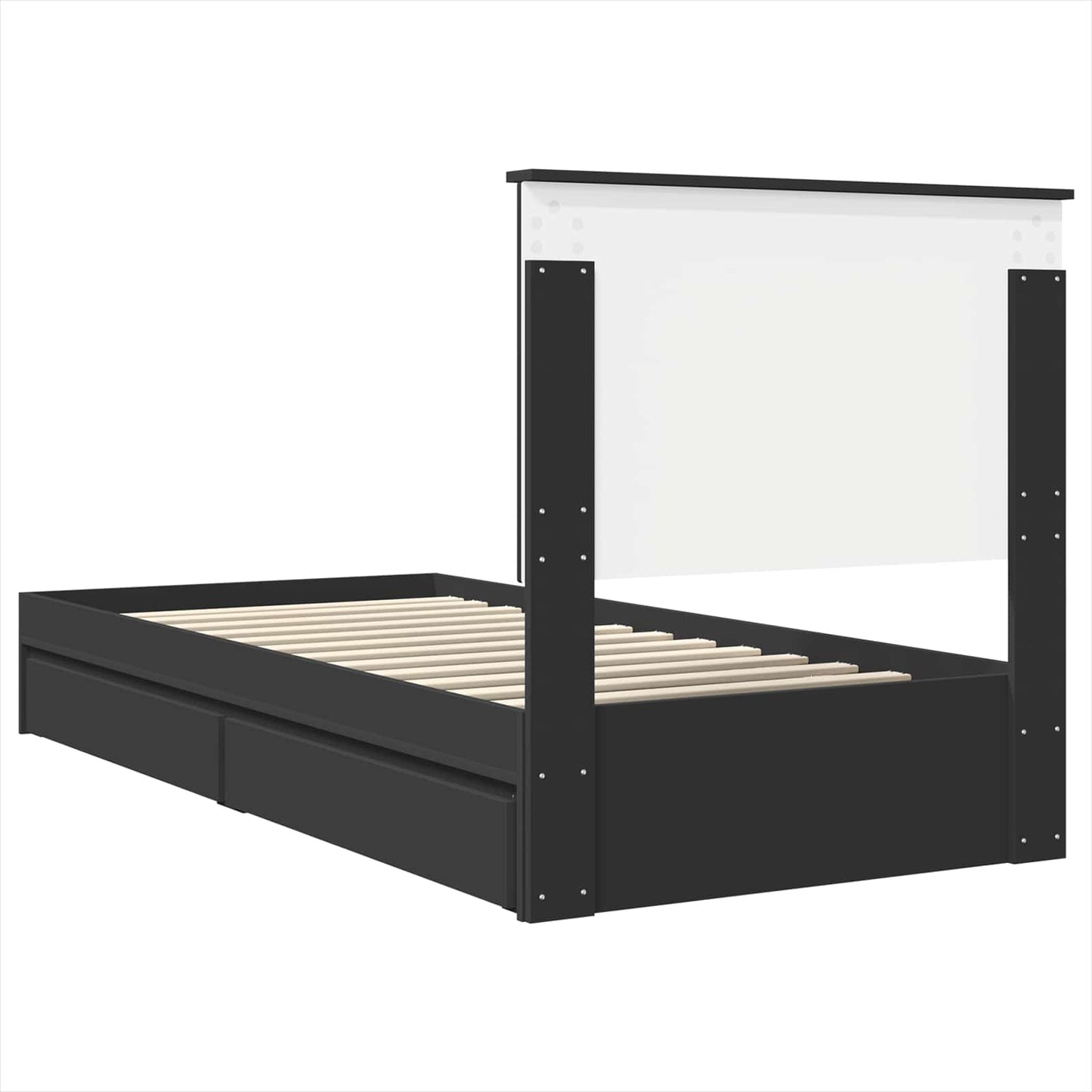 Letto con Contenitore Nero 75 x 190 cm Legno multistrato | homemem39