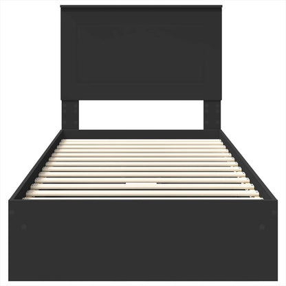Letto con Contenitore Nero 75 x 190 cm Legno multistrato | homemem39