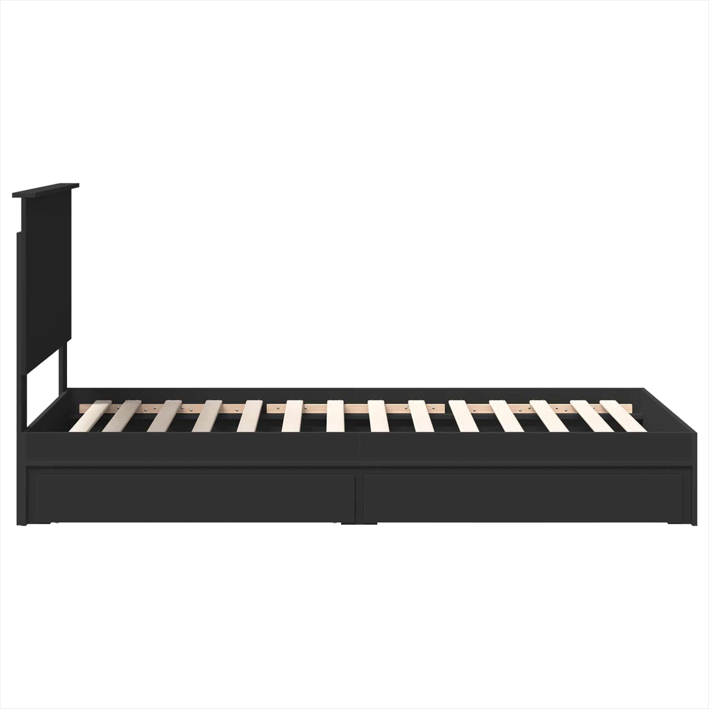 Letto con Contenitore Nero 75 x 190 cm Legno multistrato | homemem39